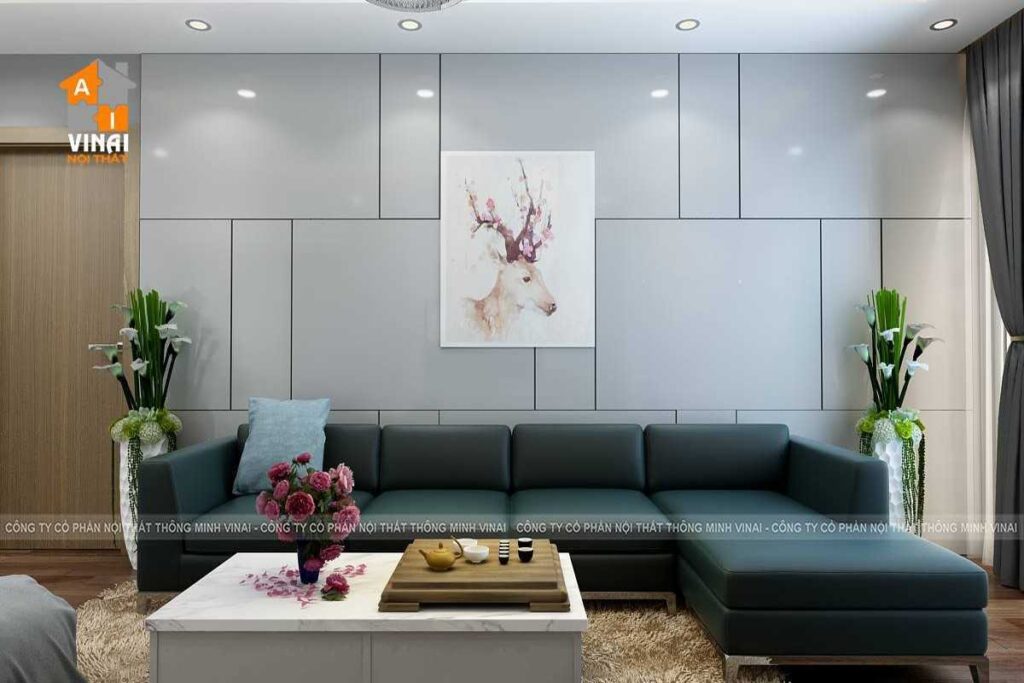 Nội thất phòng khách chung cư An Bình tòa A5 căn A02-8