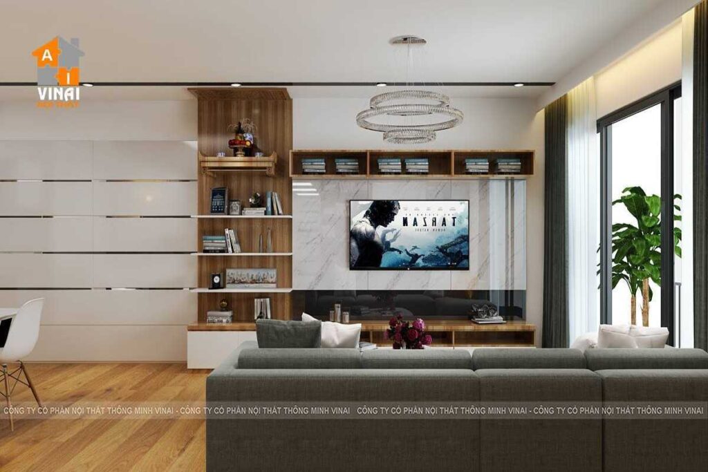 Nội thất phòng khách chung cư An Bình tòa B1 căn 06-3