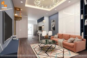 Nội thất phòng khách chung cư Athena- Complex Xuân Phương căn B6-2004-1