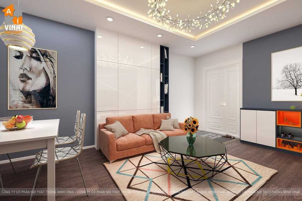 Nội thất phòng khách chung cư Athena- Complex Xuân Phương căn B6-2004-3