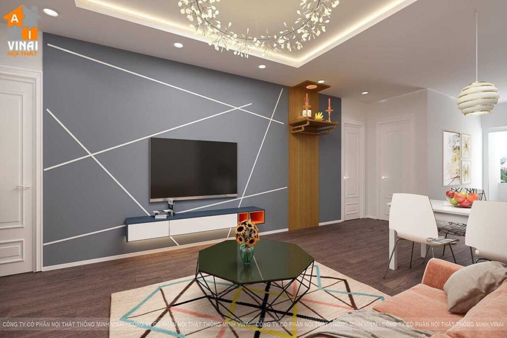 Nội thất phòng khách chung cư Athena- Complex Xuân Phương căn B6-2004-4