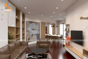 Nội thất phòng khách chung cư Emerald CT8 Mỹ Đình căn E2-08-1