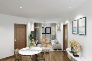 Nội thất phòng khách chung cư CT8 Đình Thôn căn E2-18.8-1
