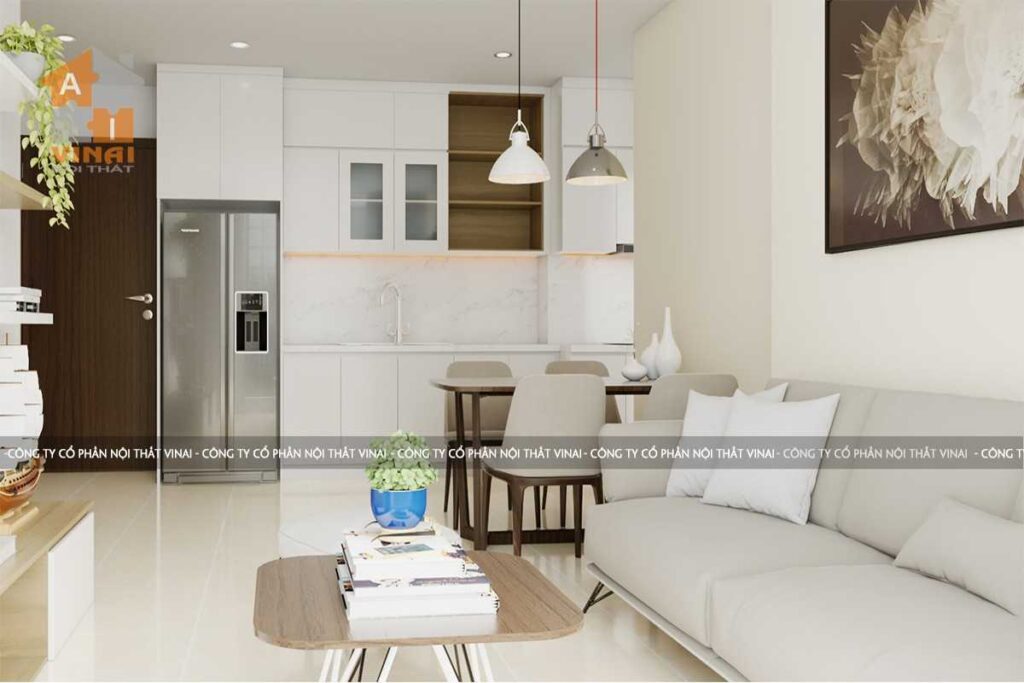 Nội thất phòng khách chung cư Dcapital căn C607-1