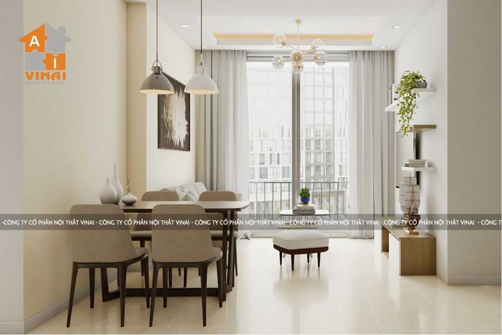 Nội thất phòng khách chung cư Dcapital căn C607-3