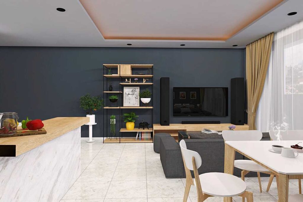 Nội thất phòng khách chung cư Dcapital tòa C7 căn 3 ngủ