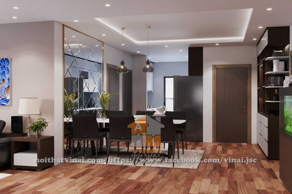 Nội thất phòng khách chung cư Ecohome Đông Ngạc căn IA20-2