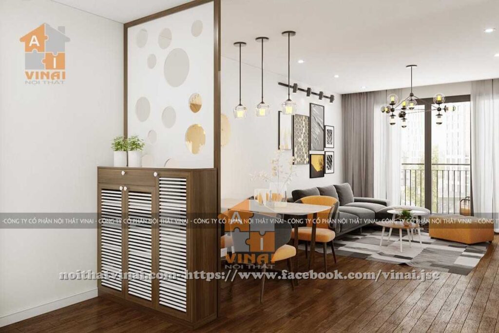 Nội thất phòng khách chung cư Golden West Complex Lê Văn Thiêm căn 2 ngủ-4