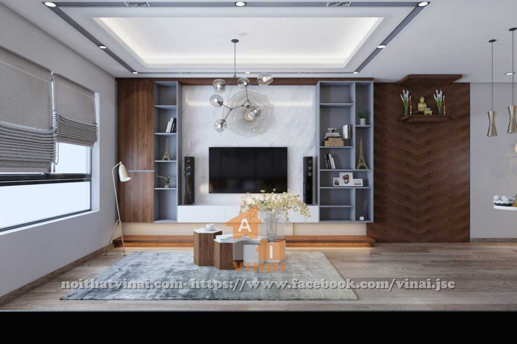 Nội thất phòng khách chung cư Goldmark City căn S3-2316-2