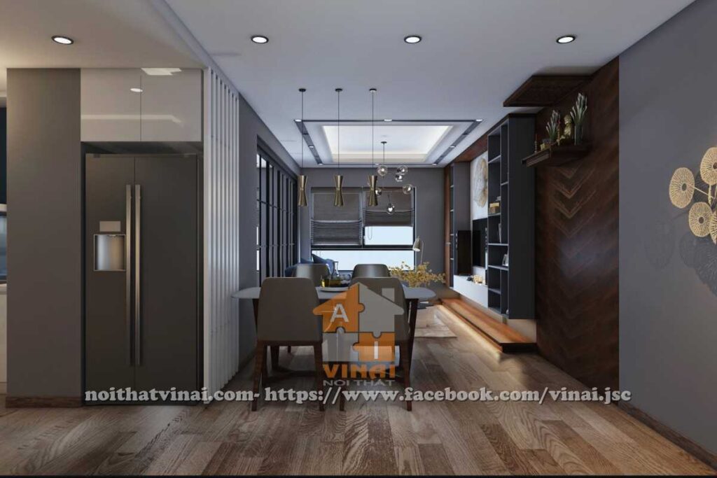 Nội thất phòng khách chung cư Goldmark City căn S3-2316-3