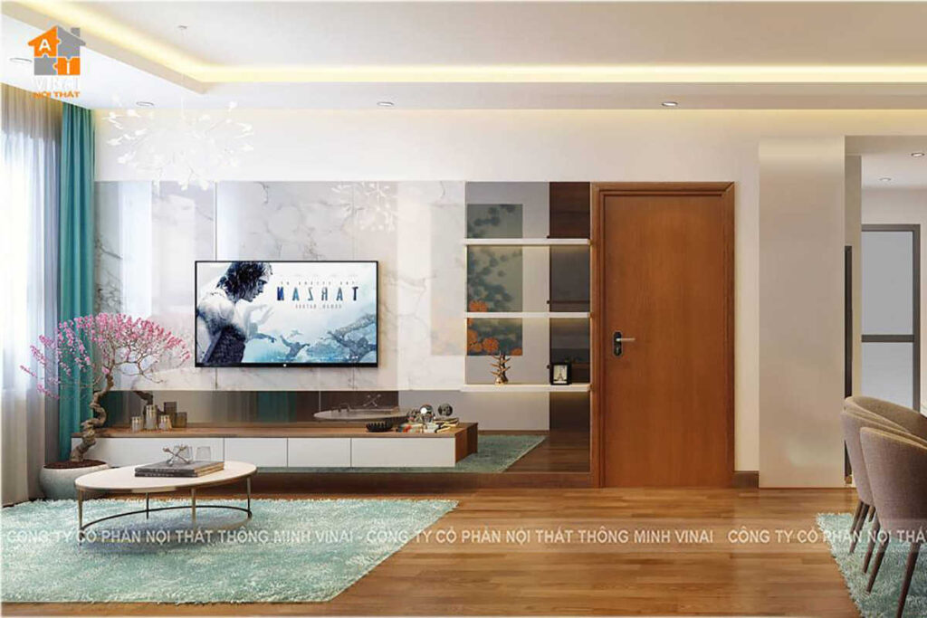 Nội thất phòng khách chung cư Goldmark Shapphire S4 căn 12-4
