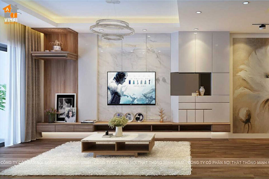 Nội thất khách chung cư Goldmark Shapphire S4 căn 15-5