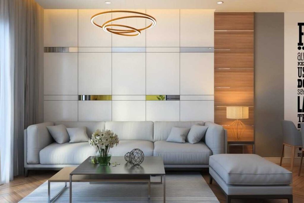 Nội thất phòng khách chung cư HD Mon City căn A14