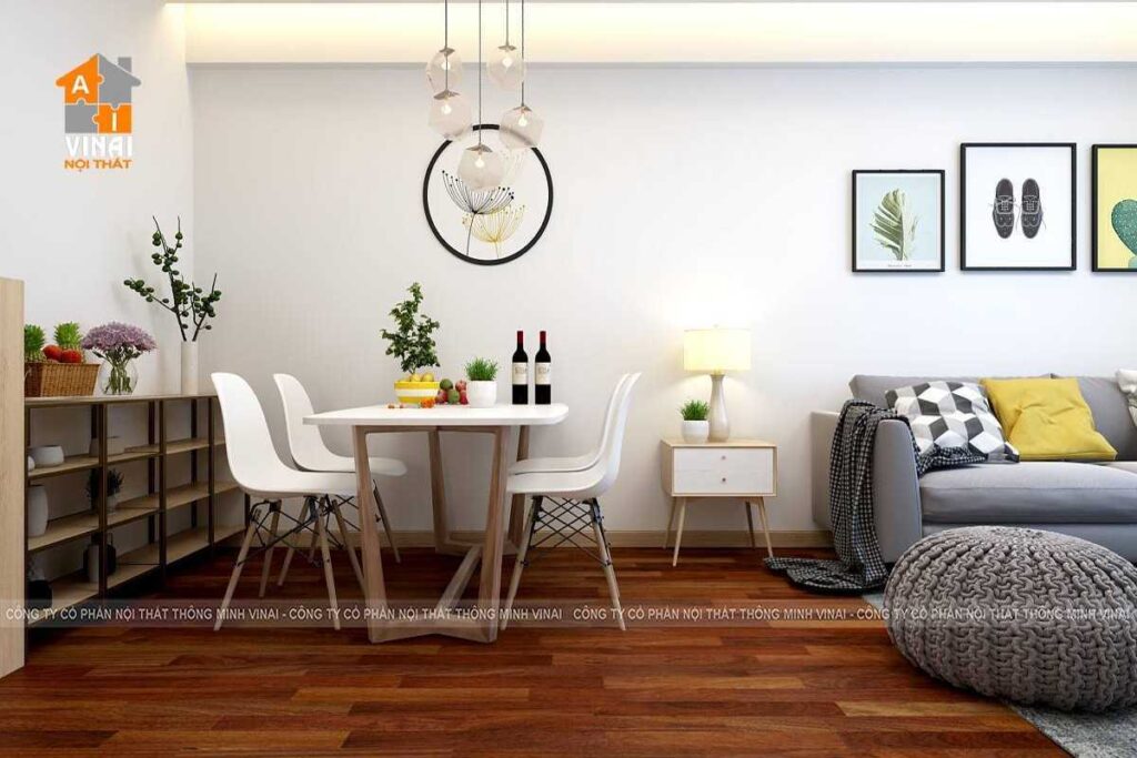 Nội thất phòng khách chung cư HD Mon City căn 01A-4