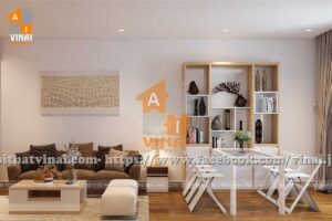 Nội thất phòng khách chung cư HD Mon City Mỹ Đình căn A2907-1