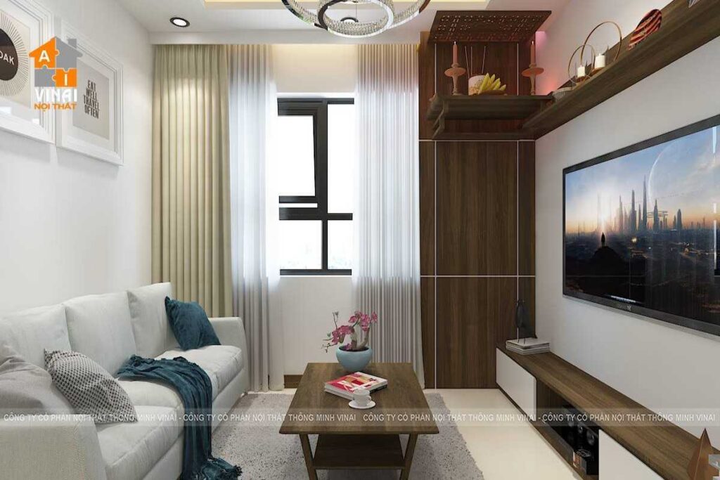 Nội thất phòng khách chung cư HH2 Dương nội căn 12A02-2