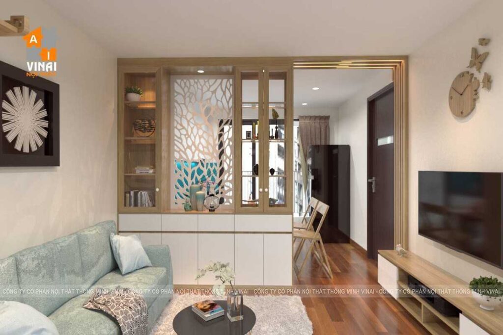 Nội thất phòng khách chung cư Home City Trung Kính-4