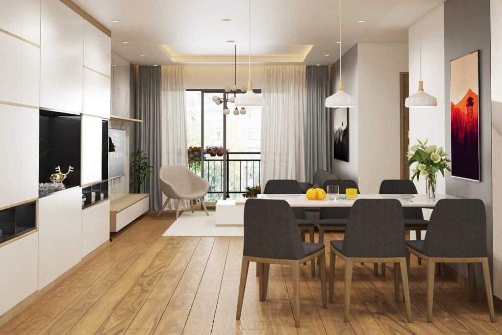 Nội thất phòng khách chung cư Imperial Plaza căn 135m2-1