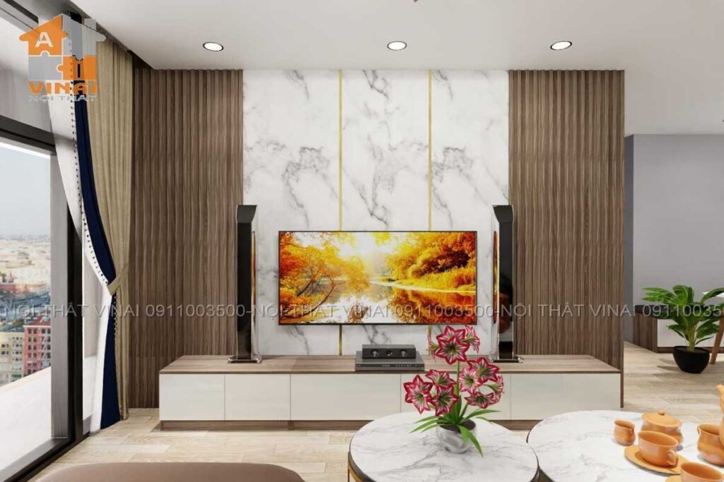 Nội thất phòng khách chung cư La Fortuna căn 05-3PN-5