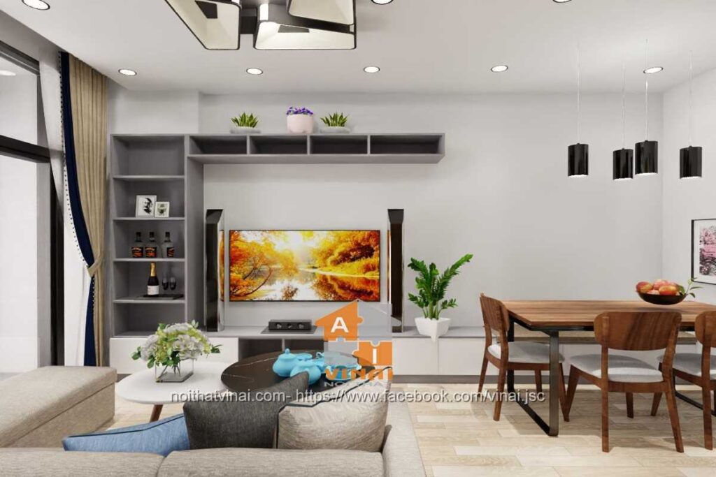 Nội thất phòng khách chung cư La Fortuna căn 410-3