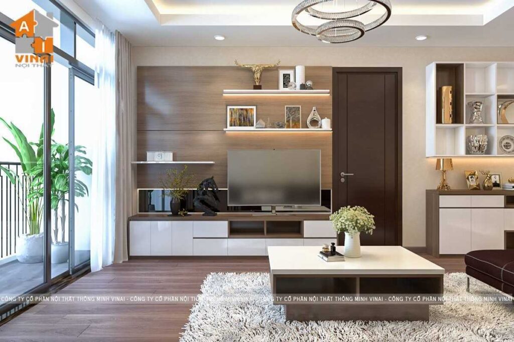 Nội thất phòng khách chung cư Platinum Nguyễn Công Hoan căn 05-8