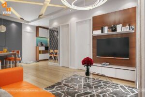 Nội thất phòng khách chung cư Season Avenue S1 căn A101-1