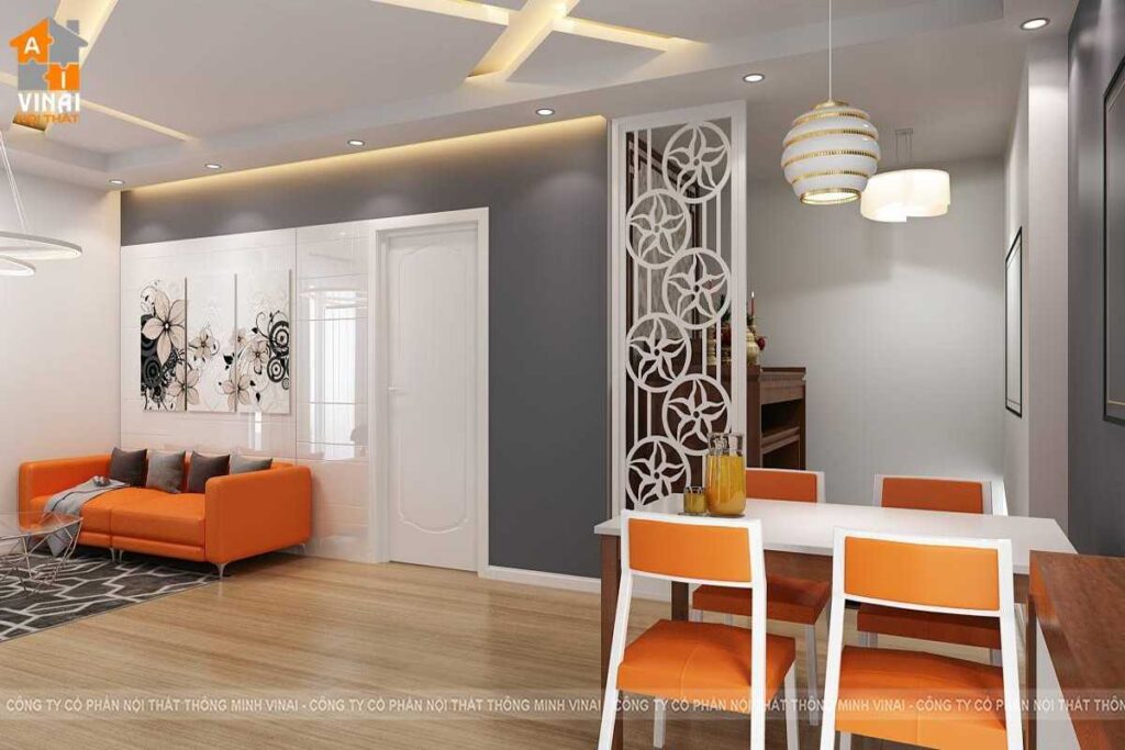 Nội thất phòng khách chung cư Season Avenue S1 căn A101-2