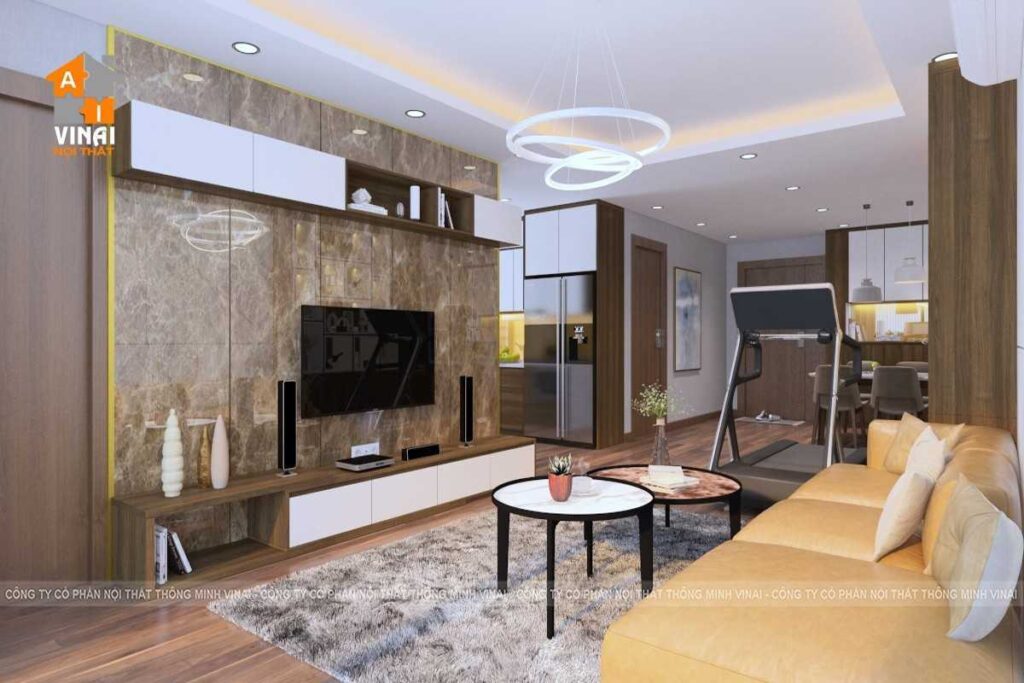 Nội thất phòng khách chung cư Sun Square Mỹ Đình căn 26A6-2