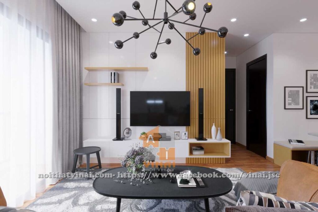 Nội thất phòng ngủ chung cư The Sun Mễ Trì căn 1702-3