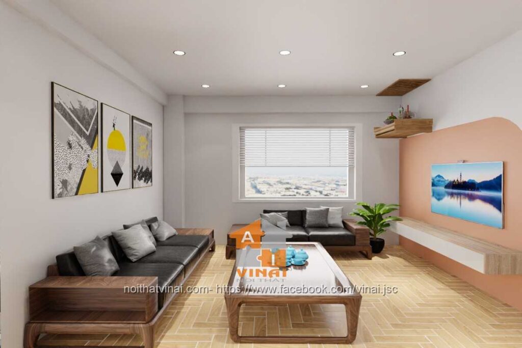 Nội thất phòngkhách chung cư Tỉnh Đội Vĩnh Phúc-1