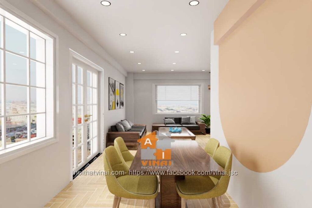 Nội thất phòngkhách chung cư Tỉnh Đội Vĩnh Phúc-2