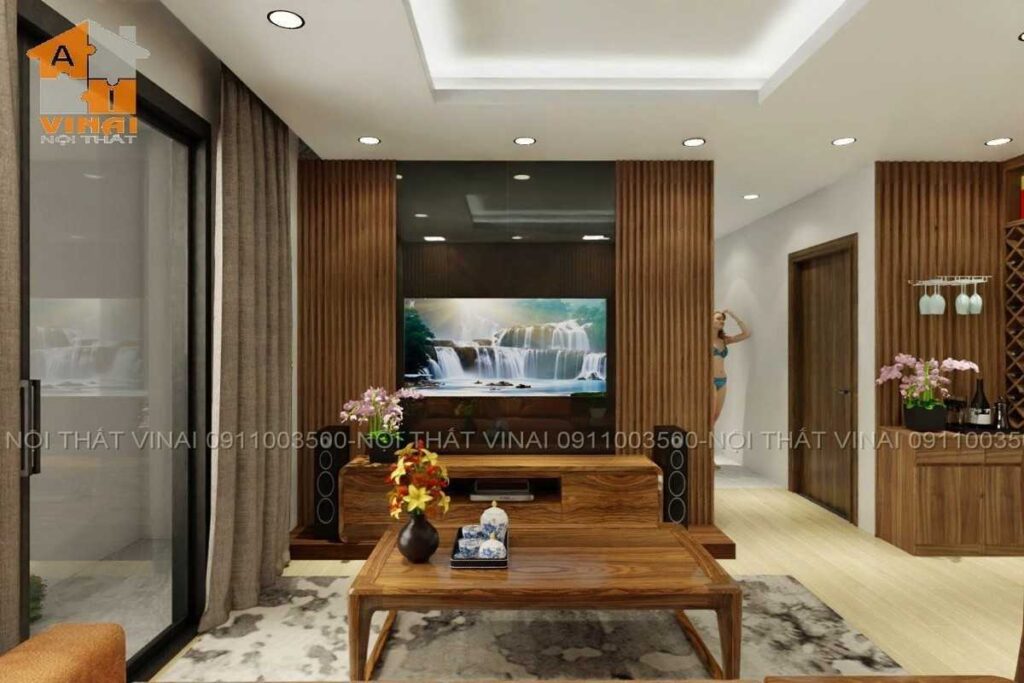 Nội thất phòng khách chung cư VCI căn 2n-2vs-5