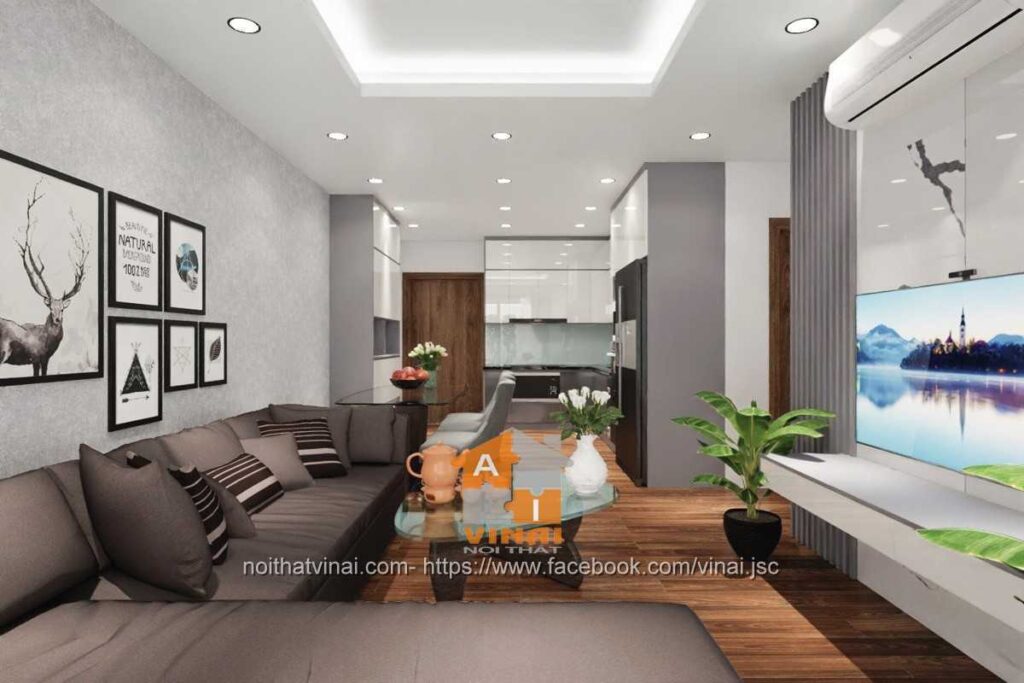 Nội thất phòng khách chung cư VCI căn 3 Ngủ-1