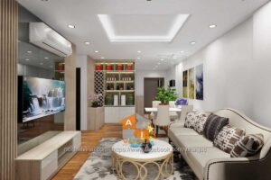 Nội thất phòng khách chung cư VCI căn A809 -2PN-2VS-1