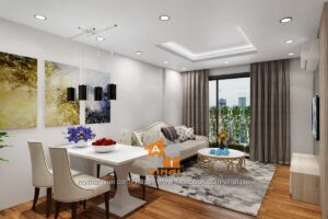 Nội thất phòng khách chung cư VCI căn A809 -2PN-2VS-4