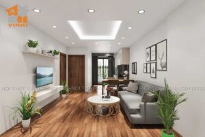 Nội thất phòng khách chung cư VCI căn B712-1