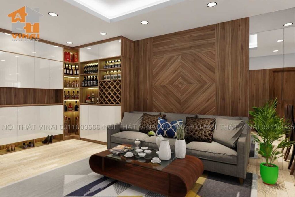 Nội thất phòng khách chung cư VCI Tower căn 2pn-1vs-1