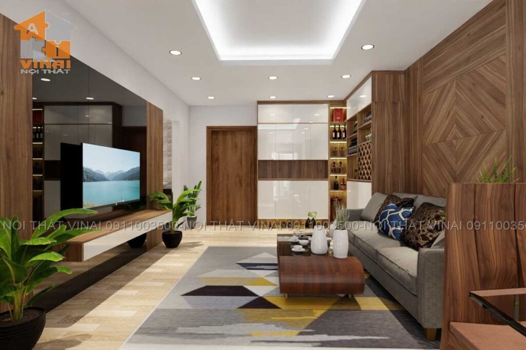 Nội thất phòng khách chung cư VCI Tower căn 2pn-1vs-4