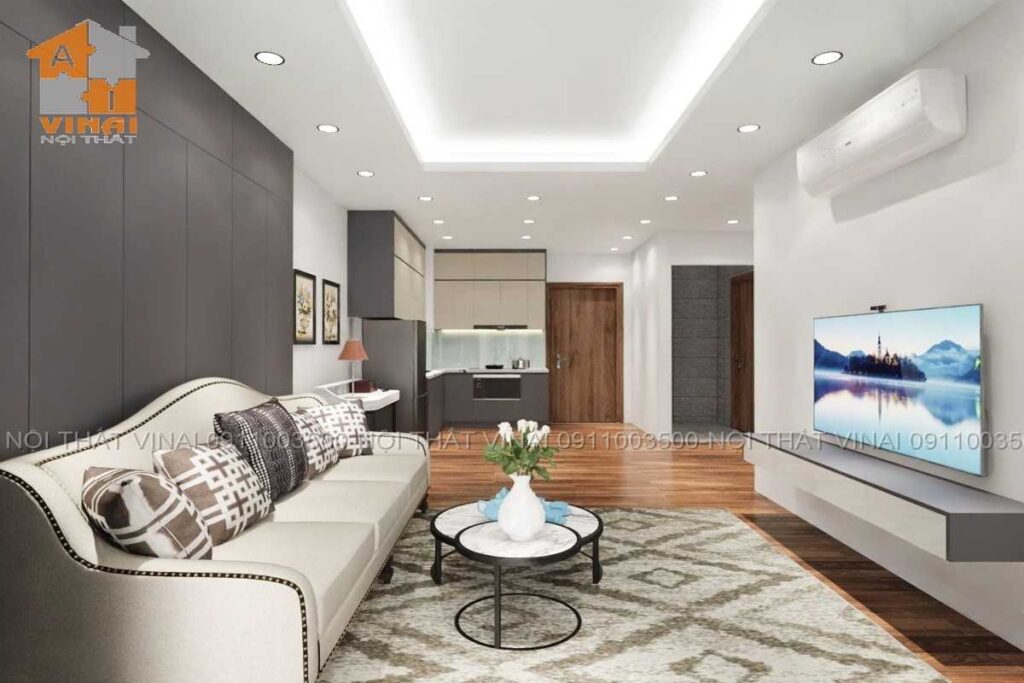 Nội thất phòng khách chung cư VCI Tower căn A505-1
