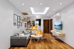 Nội thất phòng khách chung cư VCI Tower căn B2112-1