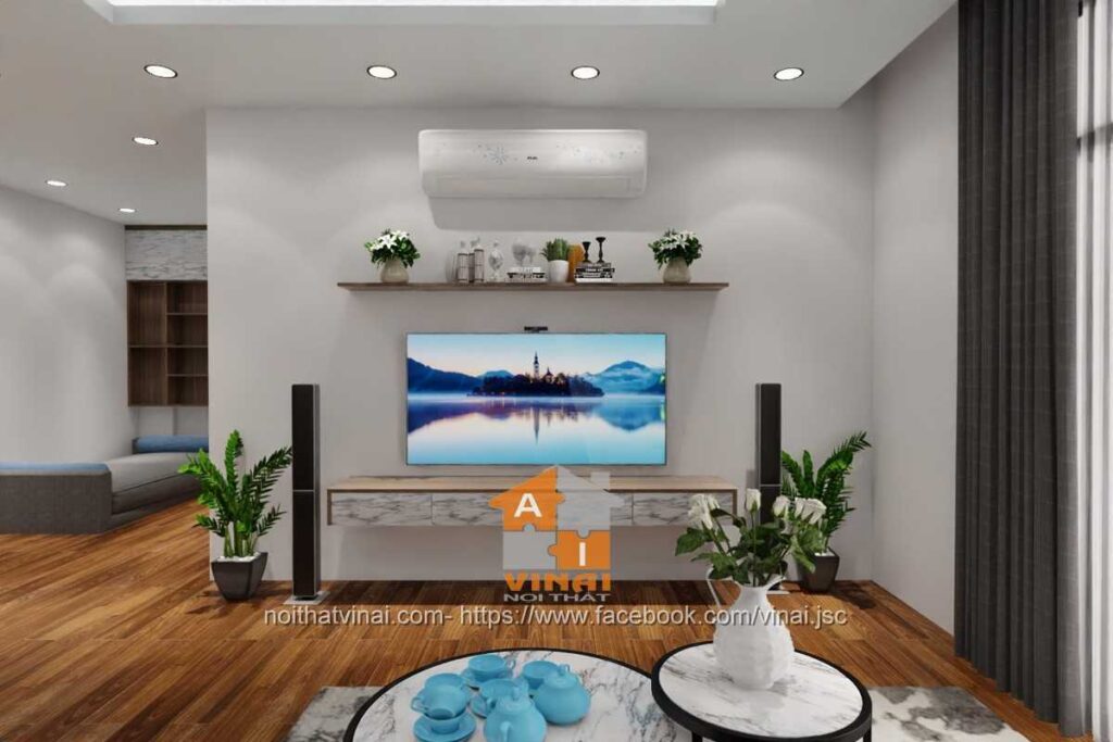 Nội thất phòng khách chung cư VCI Tower căn B607-1PN-3