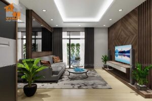 Nội thất phòng khách chung cư VCI Vĩnh Yên- Căn 1 ngủ- 1