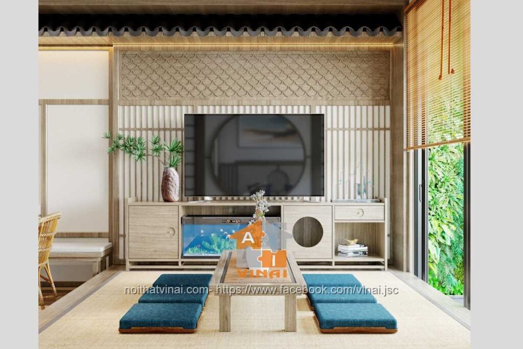 Nội thất phòng khách chung cư Vinhomes Ocean Park căn 2ngủ-1