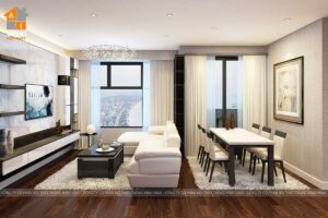 Nội thất phòng khách chung cư VP4 Linh Đàm căn 9024PN-1