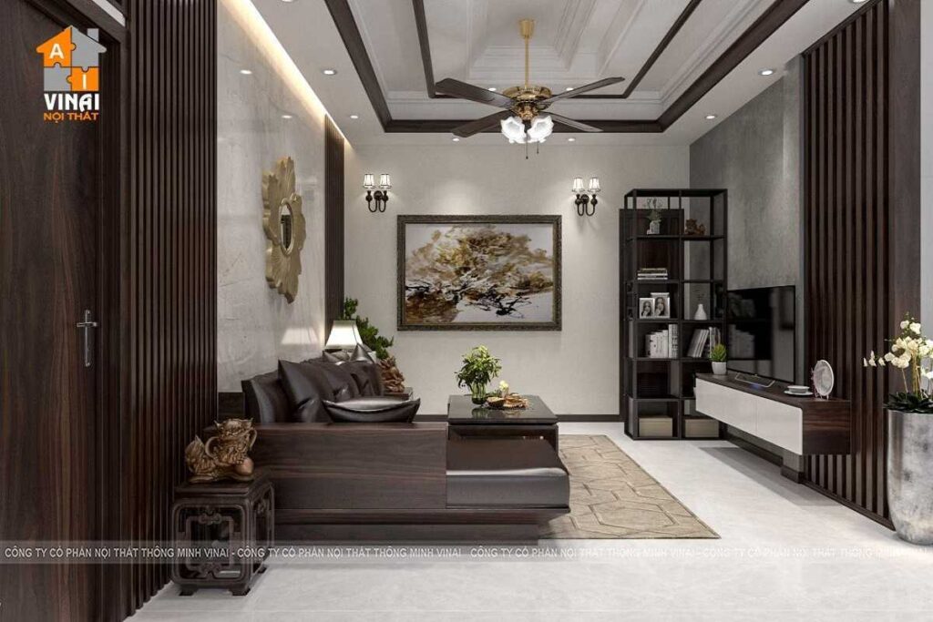 Nội thất phòng khách nhà liền kề Sky Garden Vĩnh Yên-3