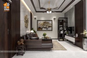 Nội thất phòng khách nhà liền kề Sky Garden Vĩnh Yên-3