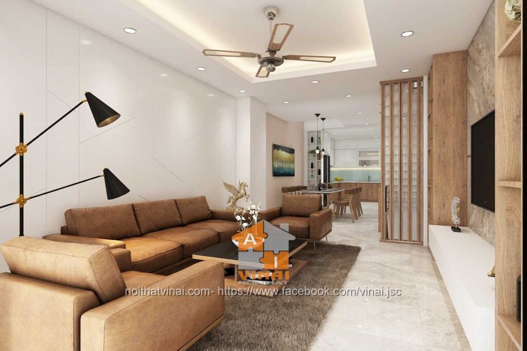 Nội thất phòng khách nhà ống 4x13m-2