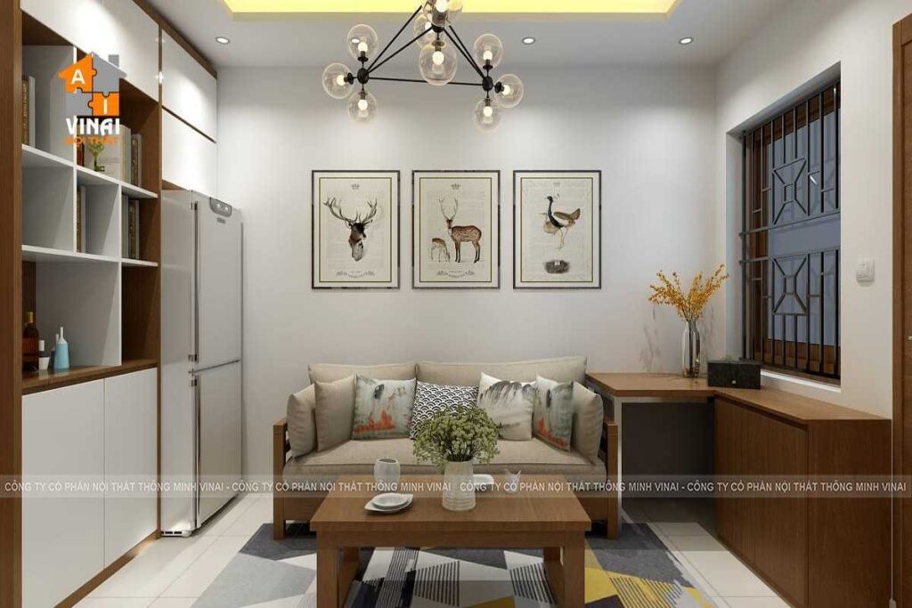 Nội thất phòng khách nhà tập thể số 9 hàng lược-4