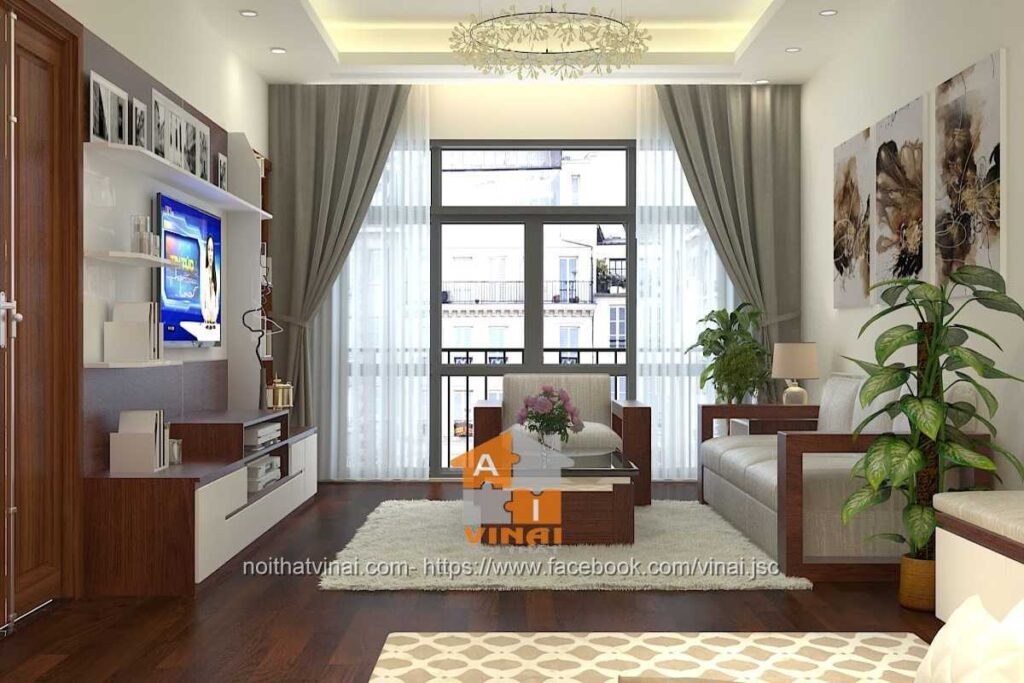 Nội thất phòng khách shophouse- Khu đô thị mới Phúc Yên-1