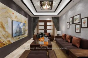 Nội thất phòng khách nhà ống 3.5x15m-4